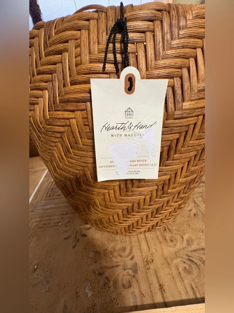 Hearth & Hand Natural Brown Woven Planter Basket